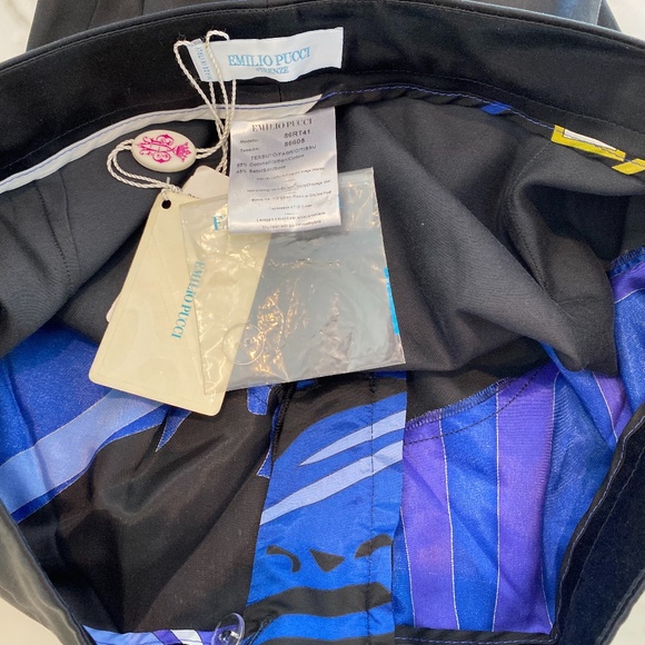 EMILIO PUCCI BLACK COTTON SILK TROUSERS SIZE IT 44 / US 10 NWTS! - Picture 17 of 17